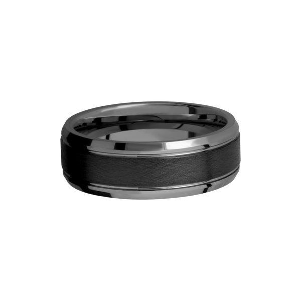 Tungsten Ceramic 8mm flat band with beveled edges Image 3 Cozzi Jewelers Newtown Square, PA