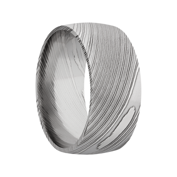 Handmade 10mm Damascus steel domed band Image 2 Cozzi Jewelers Newtown Square, PA