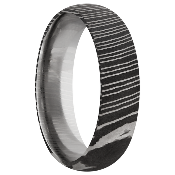 Handmade 6mm Damascus steel domed band Image 2 Cozzi Jewelers Newtown Square, PA