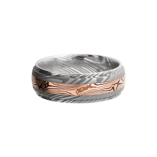 Handmade 7mm Damascus steel band featuring an inlay of Mokume Gane Image 3 Cozzi Jewelers Newtown Square, PA