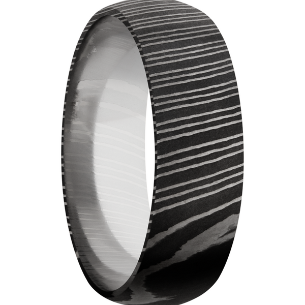 Handmade 7mm Damascus steel domed band Image 2 Cozzi Jewelers Newtown Square, PA