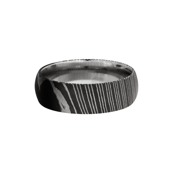Handmade 7mm Damascus steel domed band Image 3 Cozzi Jewelers Newtown Square, PA
