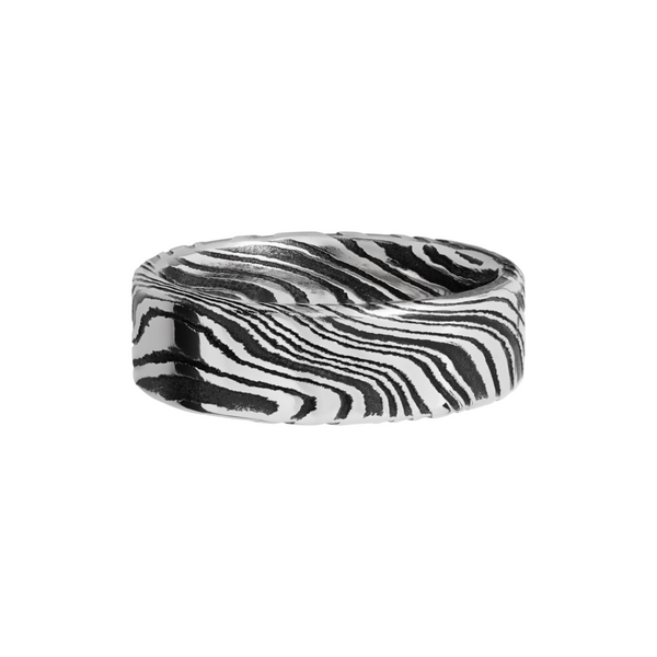 Handmade 7mm marble Damascus steel flat band Image 3 Cozzi Jewelers Newtown Square, PA