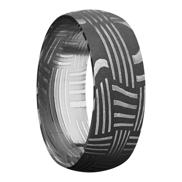 Handmade 8mm basketweave Damascus steel domed band Image 2 Cozzi Jewelers Newtown Square, PA