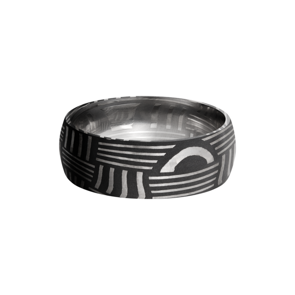 Handmade 8mm basketweave Damascus steel domed band Image 3 Cozzi Jewelers Newtown Square, PA