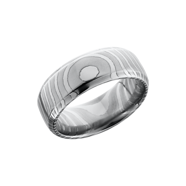 Handmade 8mm tiger Damascus steel domed band Cozzi Jewelers Newtown Square, PA