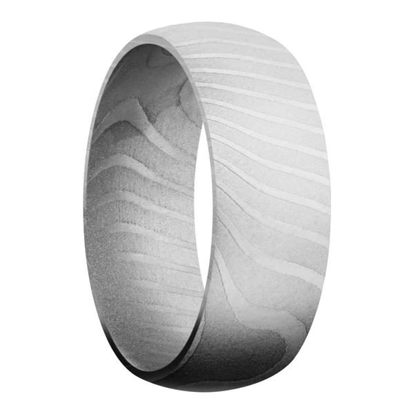 Handmade 8mm tiger Damascus steel domed band Image 2 Cozzi Jewelers Newtown Square, PA