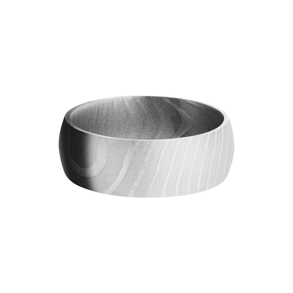 Handmade 8mm tiger Damascus steel domed band Image 3 Cozzi Jewelers Newtown Square, PA