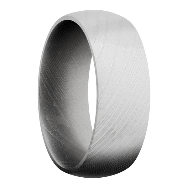 Handmade 8mm Damascus steel domed band Image 2 Cozzi Jewelers Newtown Square, PA