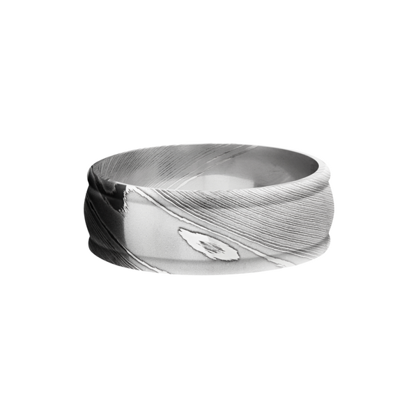 Handmade 8mm Damascus steel band with a domed center and round edges Image 3 Cozzi Jewelers Newtown Square, PA