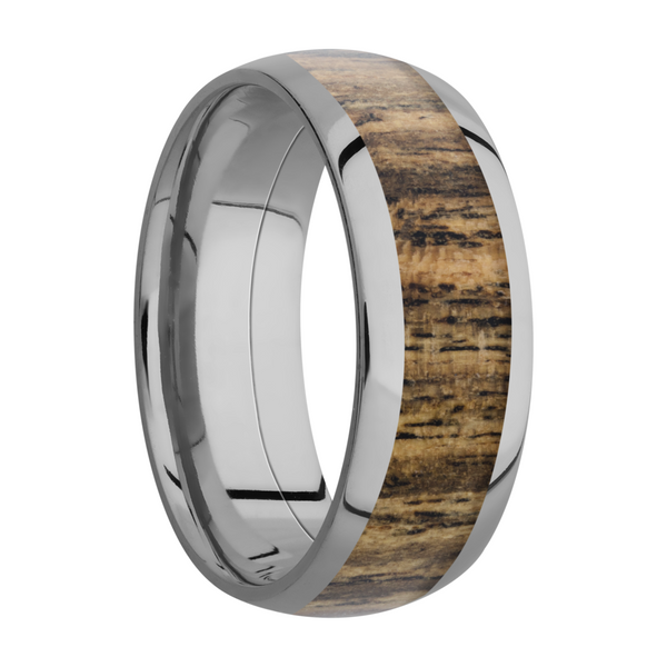Titanium 8mm domed band with an inlay of Bocote hardwood Image 2 Cozzi Jewelers Newtown Square, PA