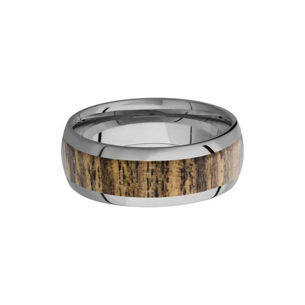 Titanium 8mm domed band with an inlay of Bocote hardwood Image 3 Cozzi Jewelers Newtown Square, PA