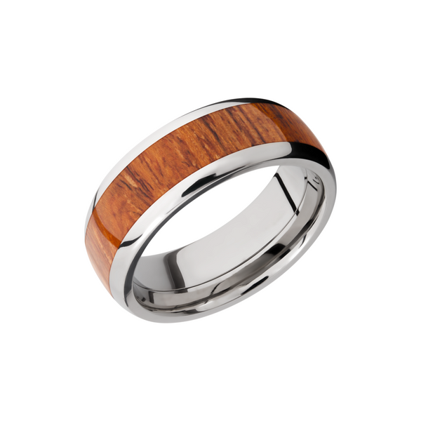Titanium 8mm domed band with an inlay of Desert Ironwood hardwood Cozzi Jewelers Newtown Square, PA