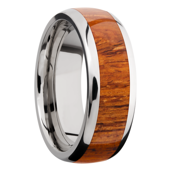 Titanium 8mm domed band with an inlay of Desert Ironwood hardwood Image 2 Cozzi Jewelers Newtown Square, PA
