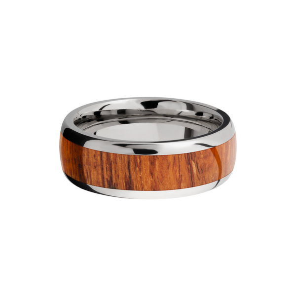 Titanium 8mm domed band with an inlay of Desert Ironwood hardwood Image 3 Toner Jewelers Overland Park, KS