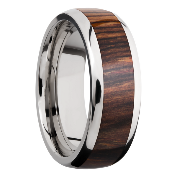 Titanium 8mm domed band with an inlay of Natcoco hardwood Image 2 Cozzi Jewelers Newtown Square, PA