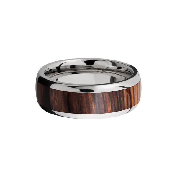 Titanium 8mm domed band with an inlay of Natcoco hardwood Image 3 Toner Jewelers Overland Park, KS