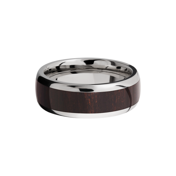 Titanium 8mm domed band with an inlay of Wenge hardwood Image 3 Toner Jewelers Overland Park, KS