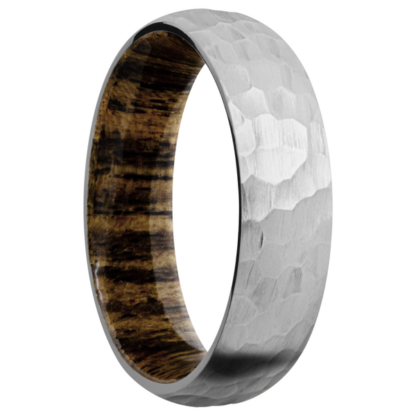 Titanium 6mm domed band with a sleeve of Bocote hardwood Image 2 Cozzi Jewelers Newtown Square, PA