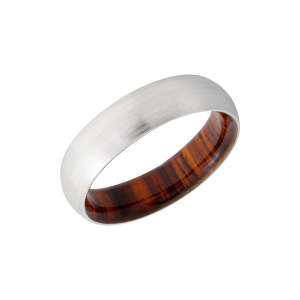 Cobalt chrome 6mm domed band with a hardwood sleeve of Desert Ironwood Cozzi Jewelers Newtown Square, PA