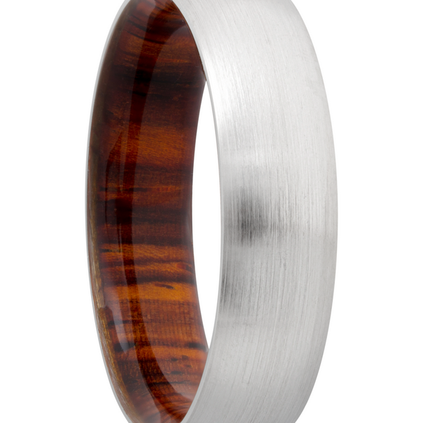 Cobalt chrome 6mm domed band with a hardwood sleeve of Desert Ironwood Image 2 Cozzi Jewelers Newtown Square, PA