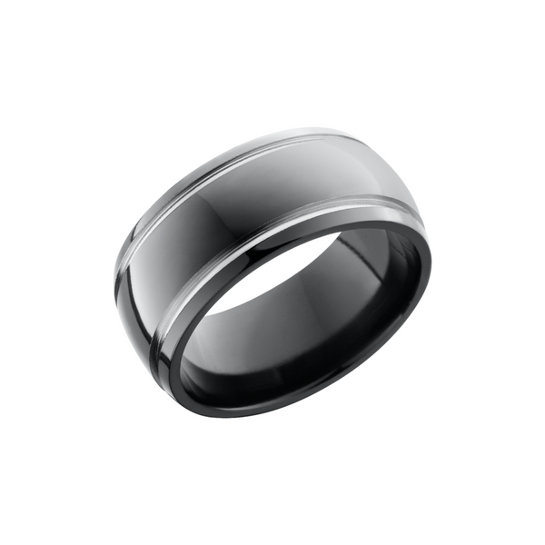 Zirconium 10mm domed band with 2, 1mm grooves Toner Jewelers Overland Park, KS