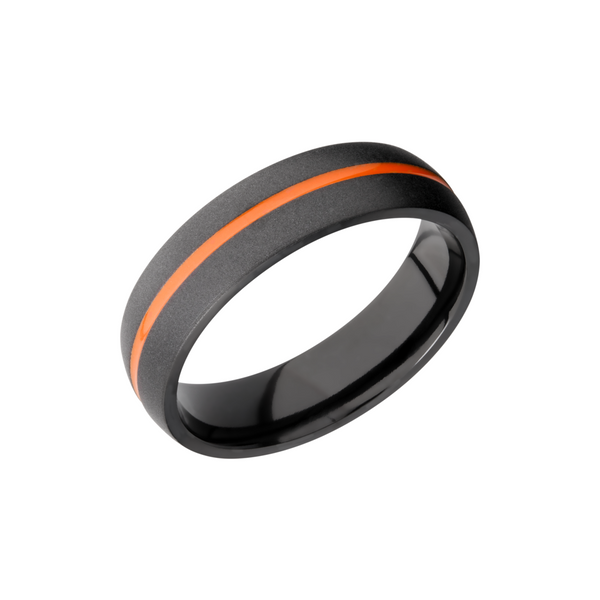 Zirconium 6mm domed band with a 1mm groove featuring Hunter Orange Cerakote Cozzi Jewelers Newtown Square, PA