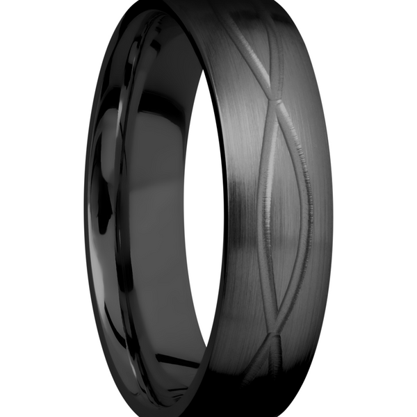 Zirconium 6mm domed band with a laser-carved infinity pattern Image 2 Toner Jewelers Overland Park, KS
