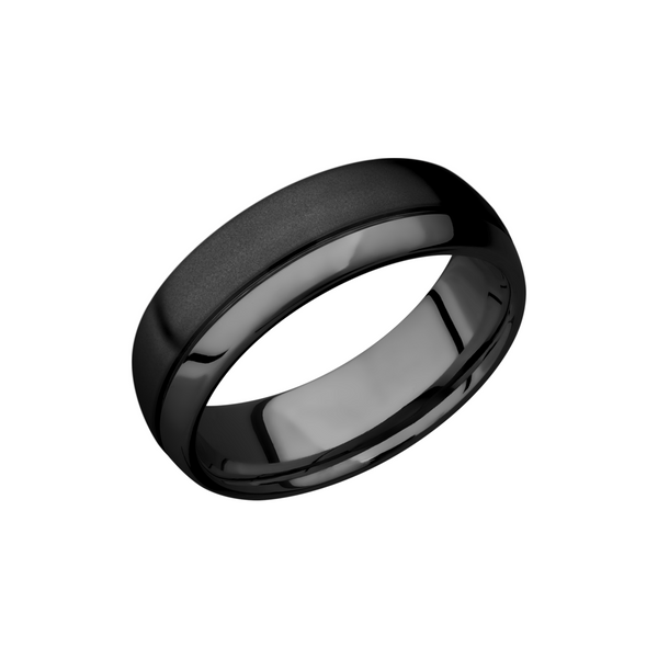 Zirconium 7mm domed band with an off center .5mm groove Toner Jewelers Overland Park, KS