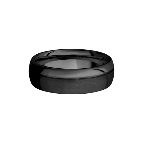 Zirconium 7mm domed band with an off center .5mm groove Image 3 Toner Jewelers Overland Park, KS