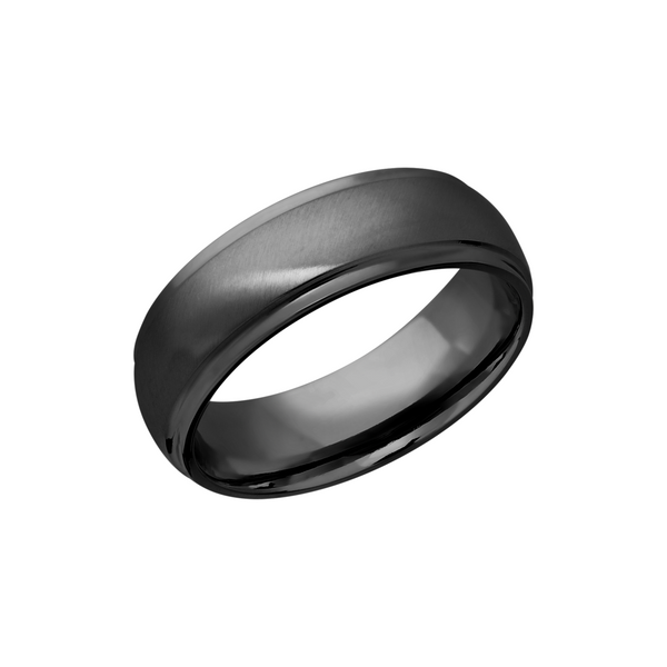 Zirconium 7mm domed band with grooved edges Cozzi Jewelers Newtown Square, PA