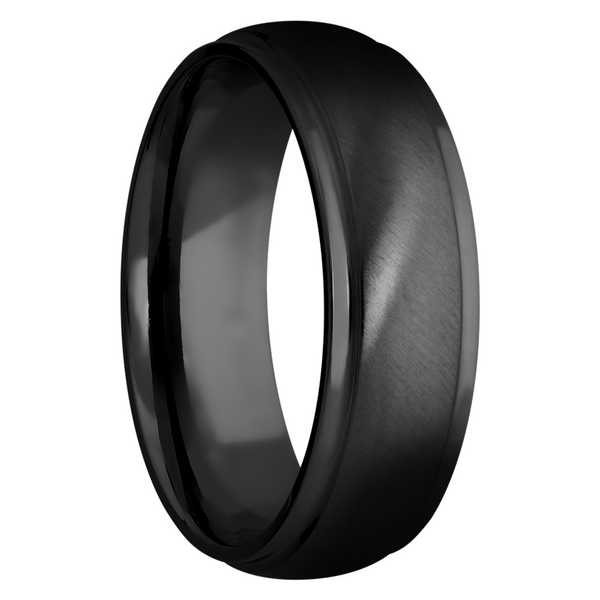 Zirconium 7mm domed band with grooved edges Image 2 Toner Jewelers Overland Park, KS