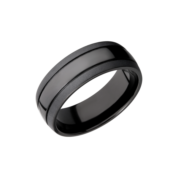 Zirconium 8mm domed band with 2, .5mm grooves Toner Jewelers Overland Park, KS