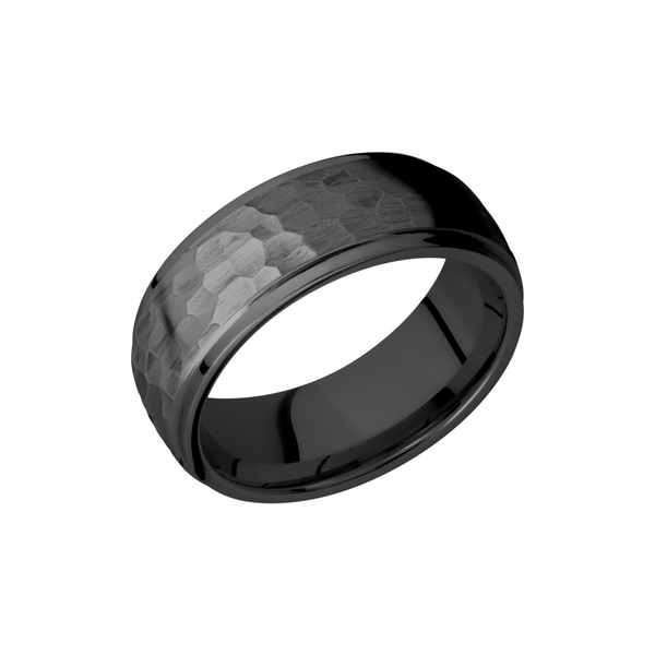 Zirconium 8mm domed band with grooved edges Toner Jewelers Overland Park, KS
