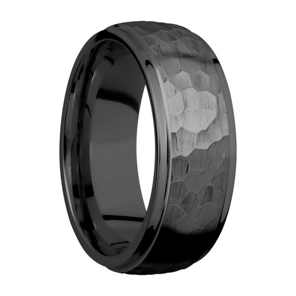 Zirconium 8mm domed band with grooved edges Image 2 Cozzi Jewelers Newtown Square, PA