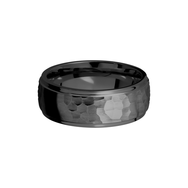 Zirconium 8mm domed band with grooved edges Image 3 Toner Jewelers Overland Park, KS