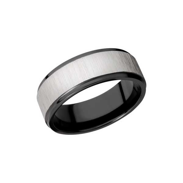 Zirconium 8mm flat band with grooved edges Cozzi Jewelers Newtown Square, PA