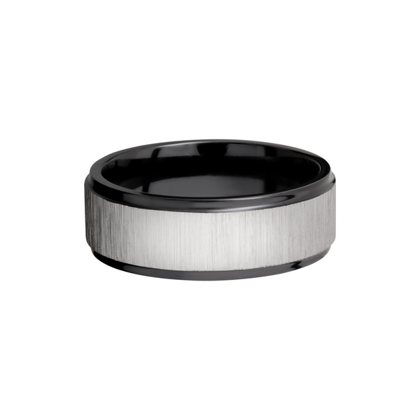 Zirconium 8mm flat band with grooved edges Image 3 Toner Jewelers Overland Park, KS