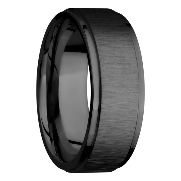 Zirconium 8mm flat band with grooved edges Image 2 Cozzi Jewelers Newtown Square, PA