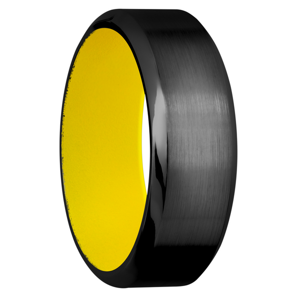 Zirconium 8mm band with a yellow Cerakote sleeve Image 2 Cozzi Jewelers Newtown Square, PA