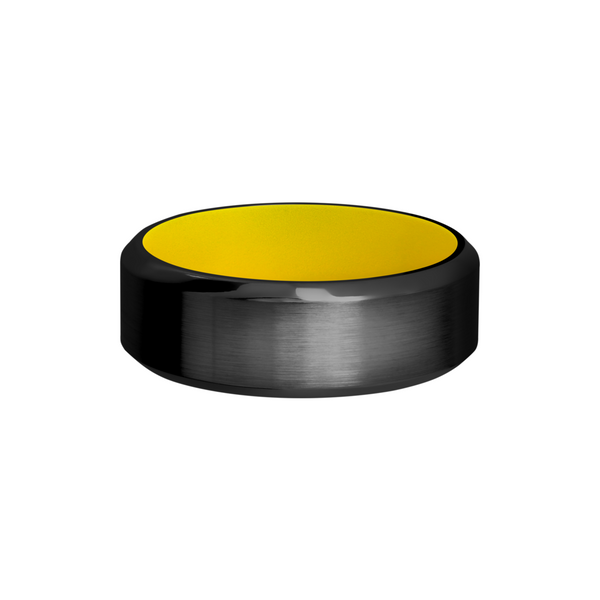 Zirconium 8mm band with a yellow Cerakote sleeve Image 3 Quality Gem LLC Bethel, CT