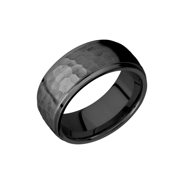 Zirconium 9mm domed band with grooved edges Toner Jewelers Overland Park, KS