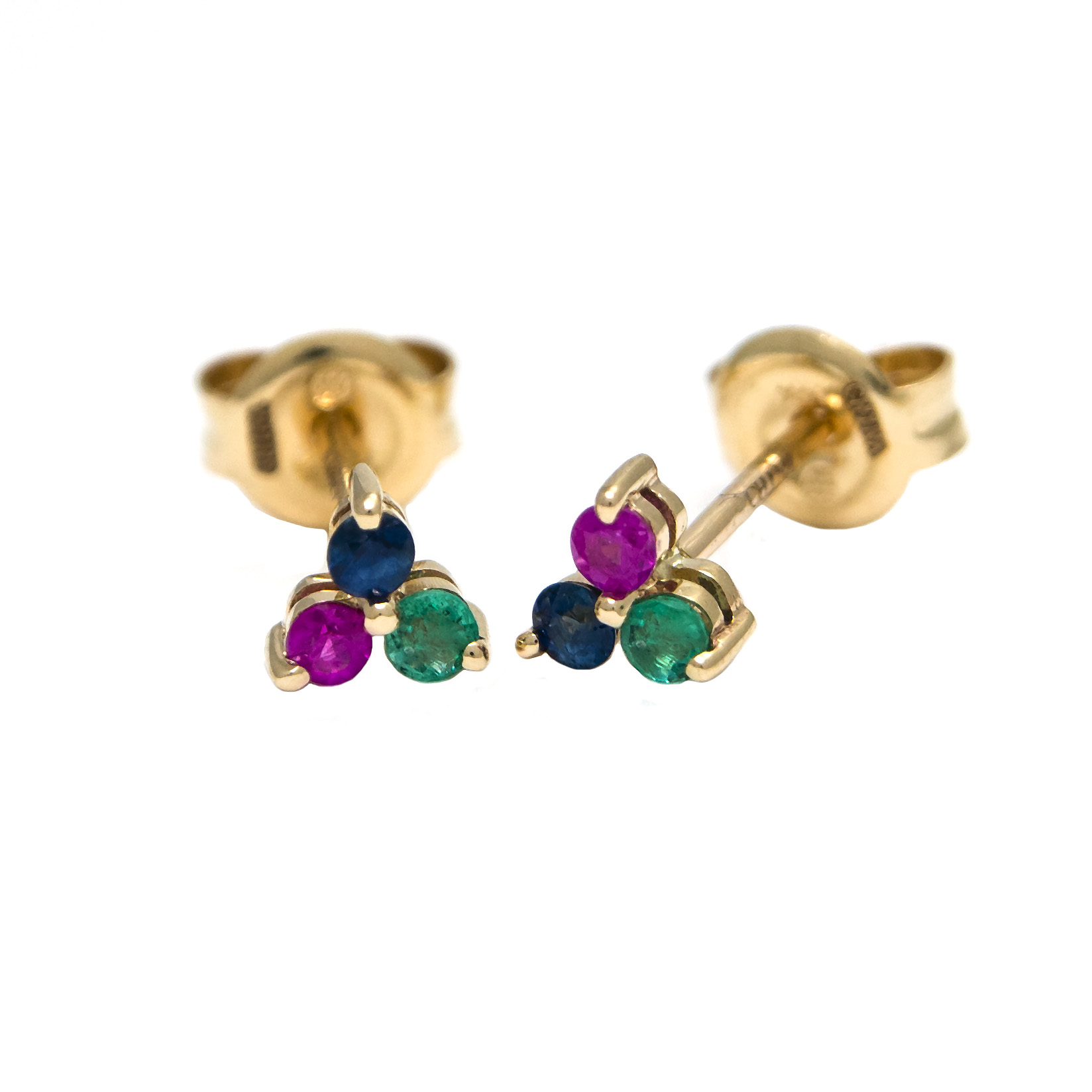 Yellow Gold Round Prong Multi Gem Earrings  Jackson Jewelers Flowood, MS