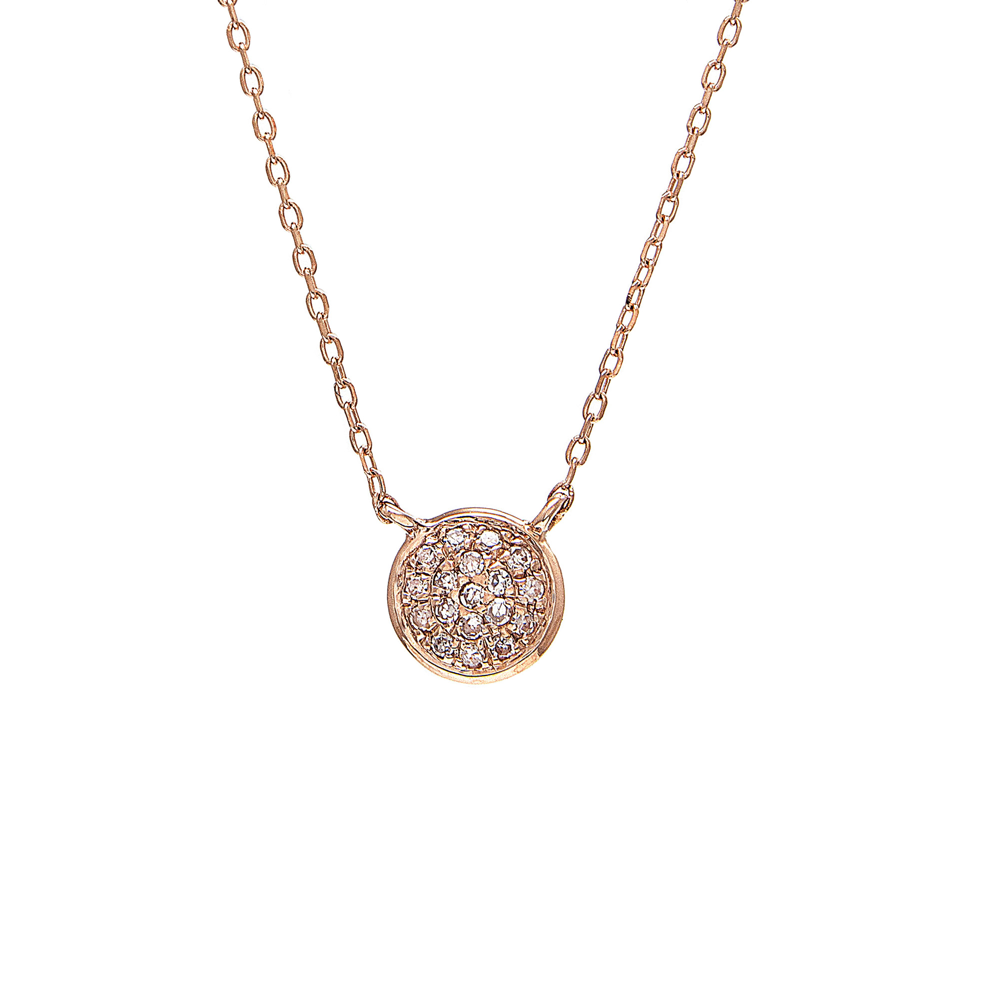 Rose Gold Circle Single Pave Diamond Necklace  Jackson Jewelers Flowood, MS