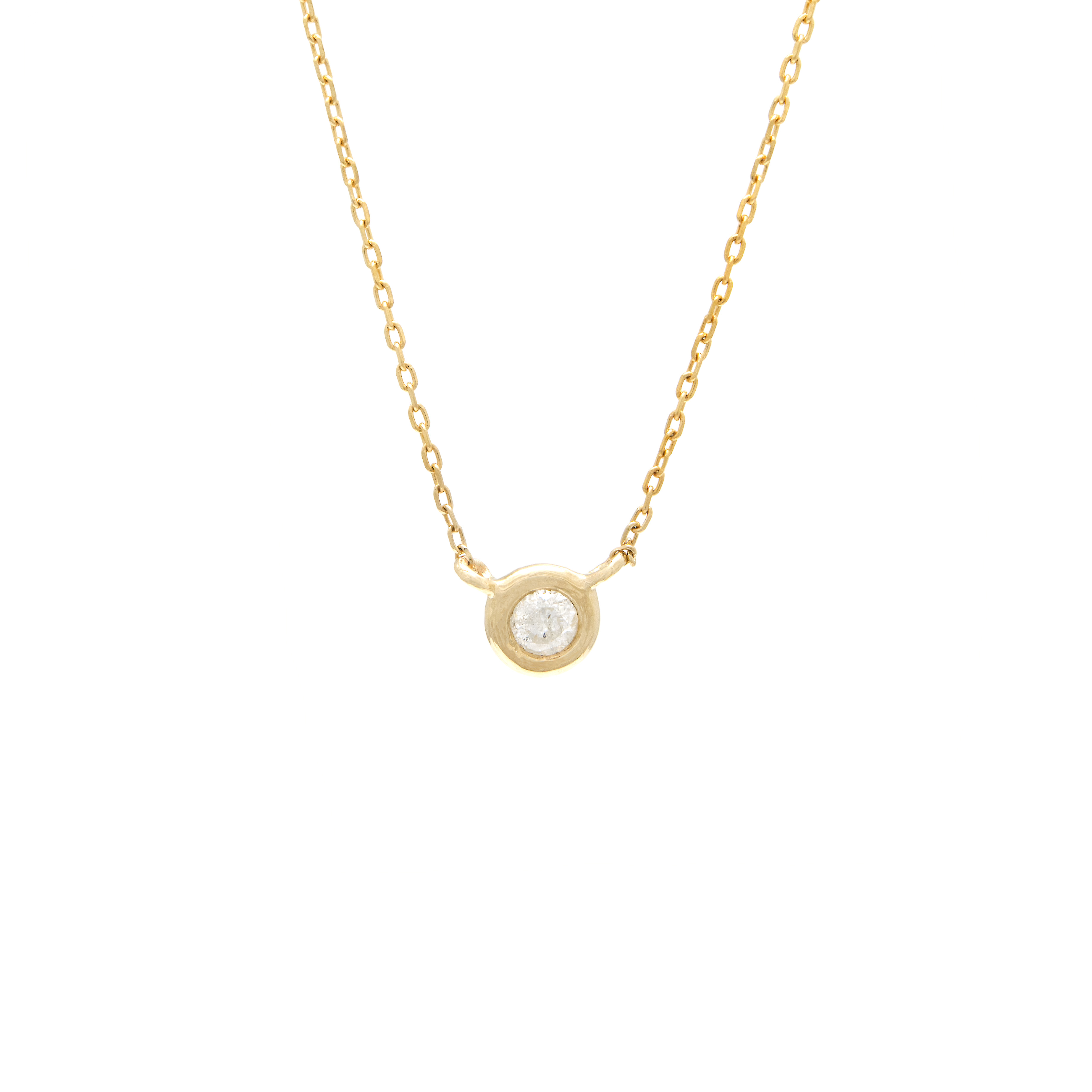 Yellow Gold Fashion Round Bezel Diamond Necklace  Jackson Jewelers Flowood, MS
