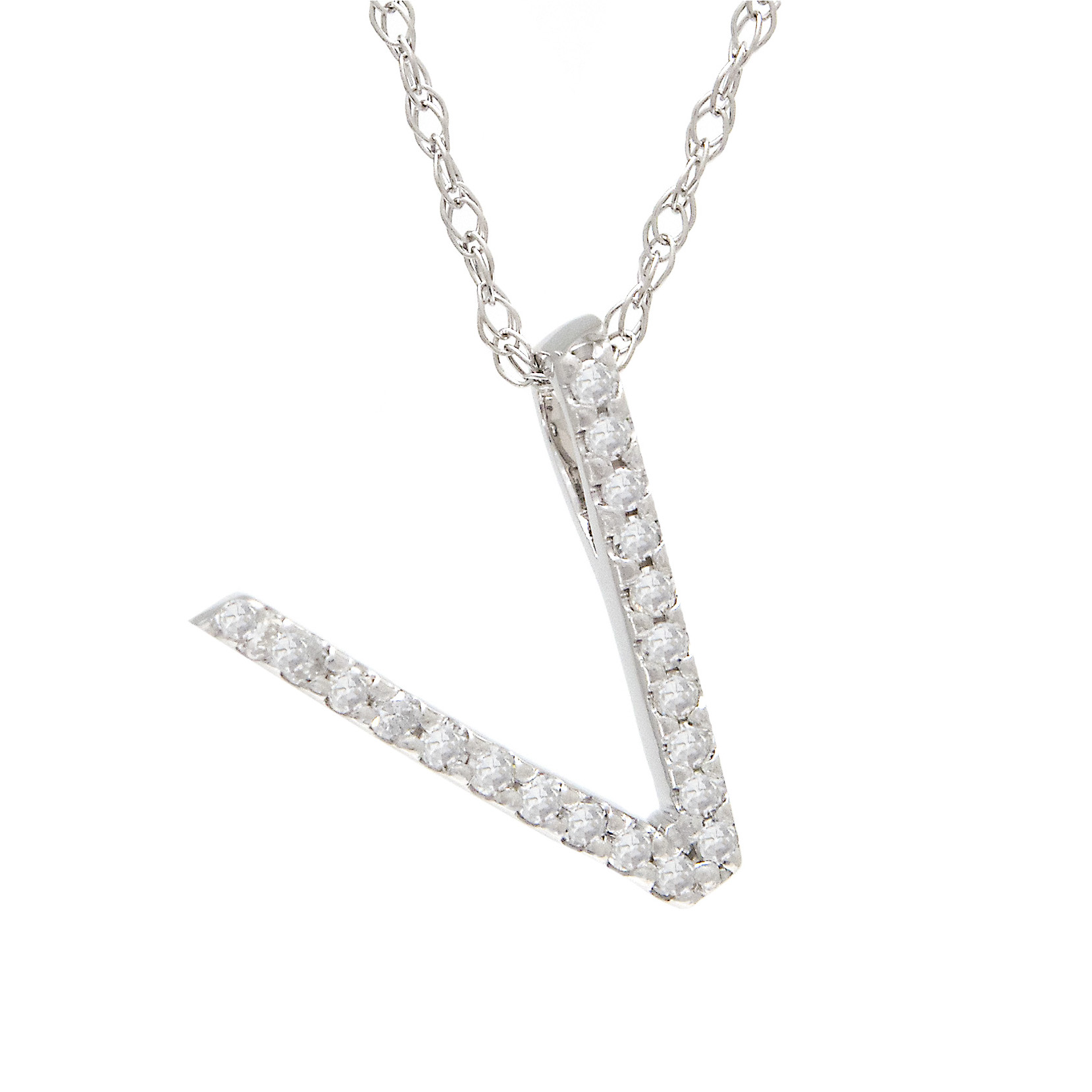 White Gold Initial Single Pave Diamond Pendant  Jackson Jewelers Flowood, MS