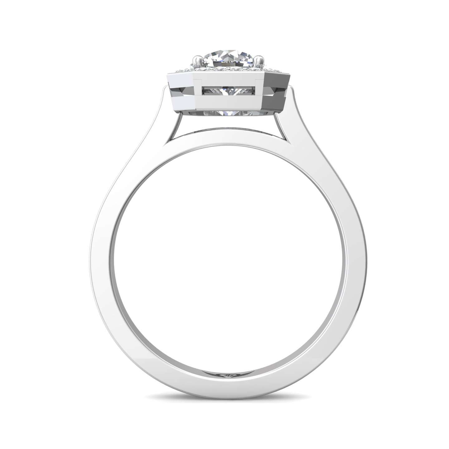 14K White Gold FlyerFit Micropave Halo Engagement Ring Image 2 Christopher's Fine Jewelry Pawleys Island, SC