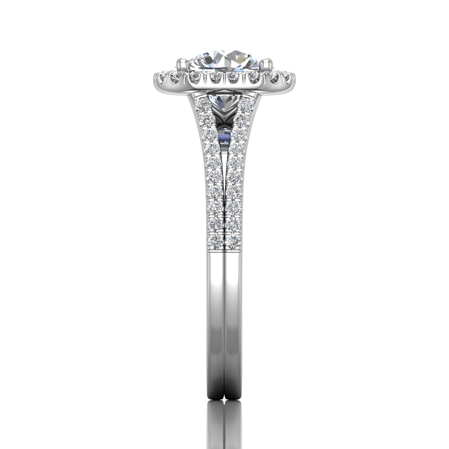 14K White Gold FlyerFit Split Shank Engagement Ring Image 4 Becky Beauchine Kulka Diamonds and Fine Jewelry Okemos, MI