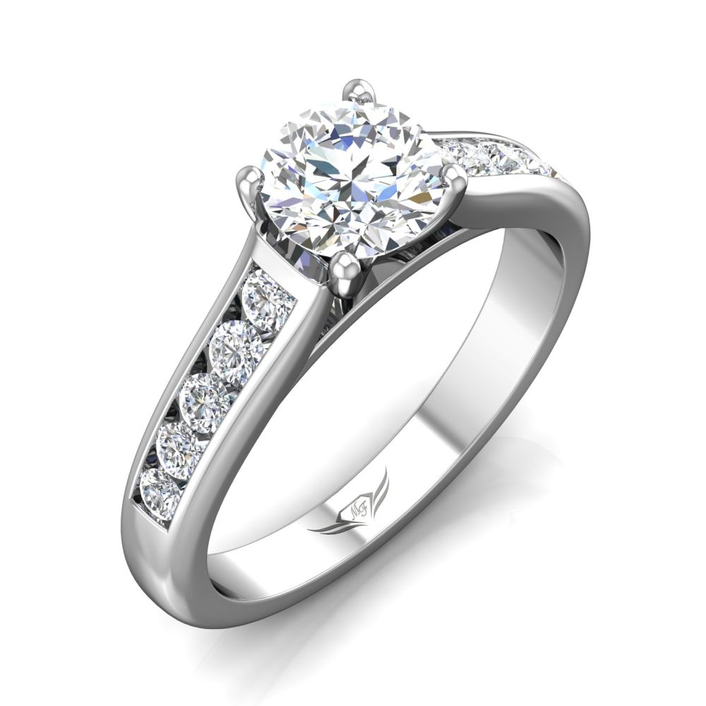 14K White Gold FlyerFit Channel/Shared Prong Engagement Ring Image 5 Christopher's Fine Jewelry Pawleys Island, SC