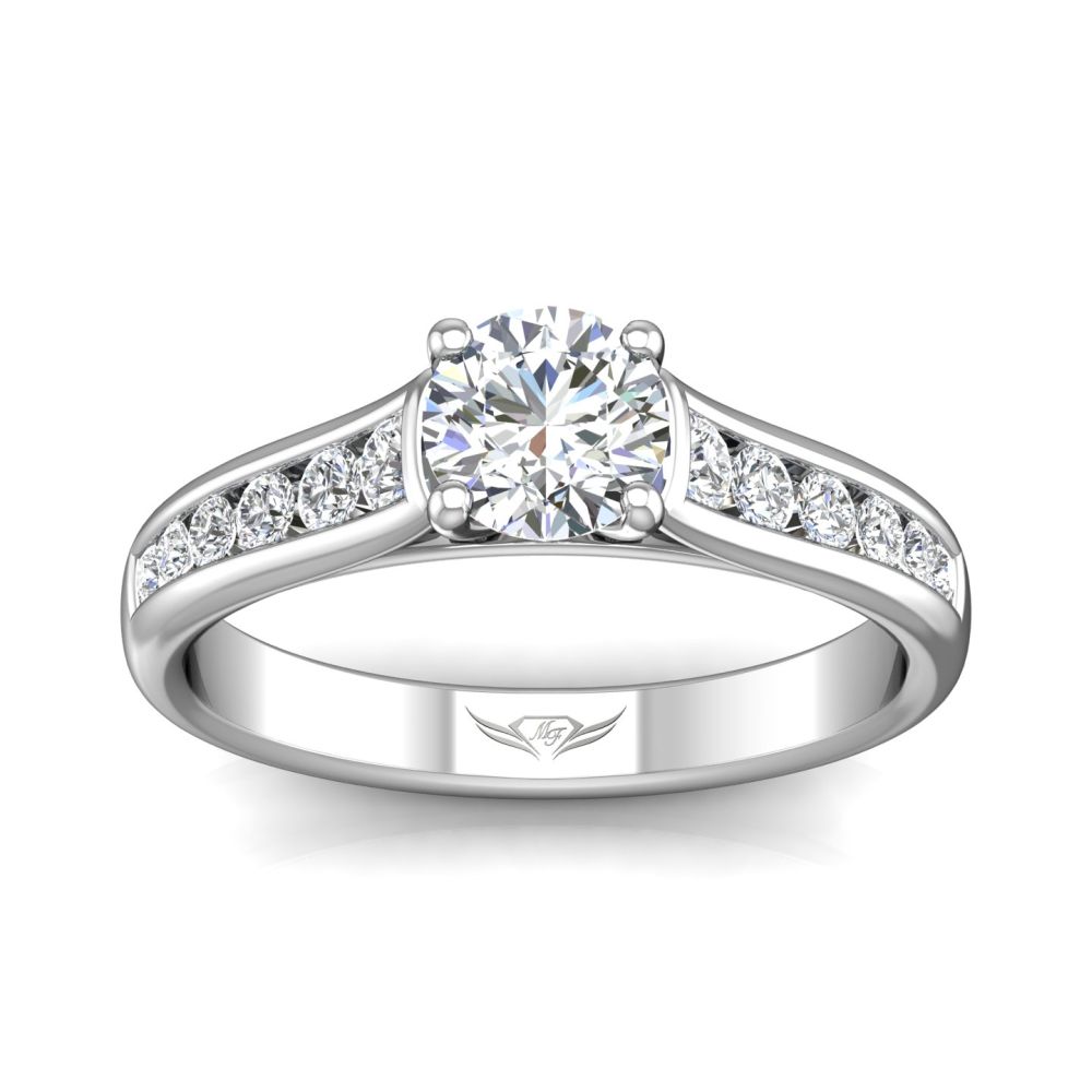14K White Gold FlyerFit Channel/Shared Prong Engagement Ring Image 3 Christopher's Fine Jewelry Pawleys Island, SC